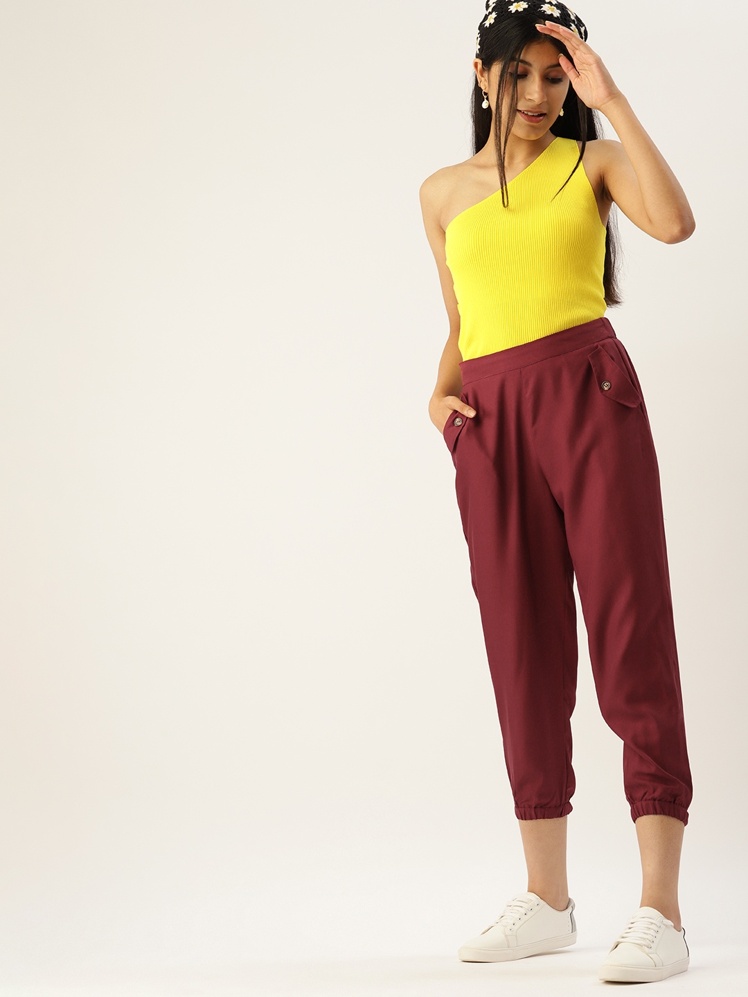 

DressBerry Girls Maroon Solid Joggers