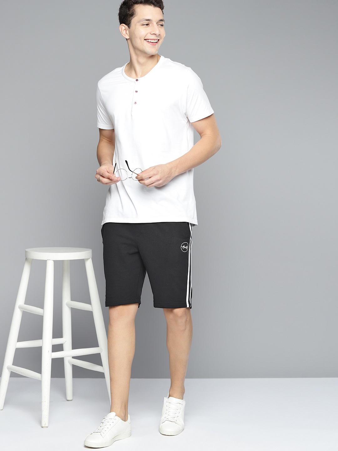 

Mast & Harbour Men Black Solid Shorts