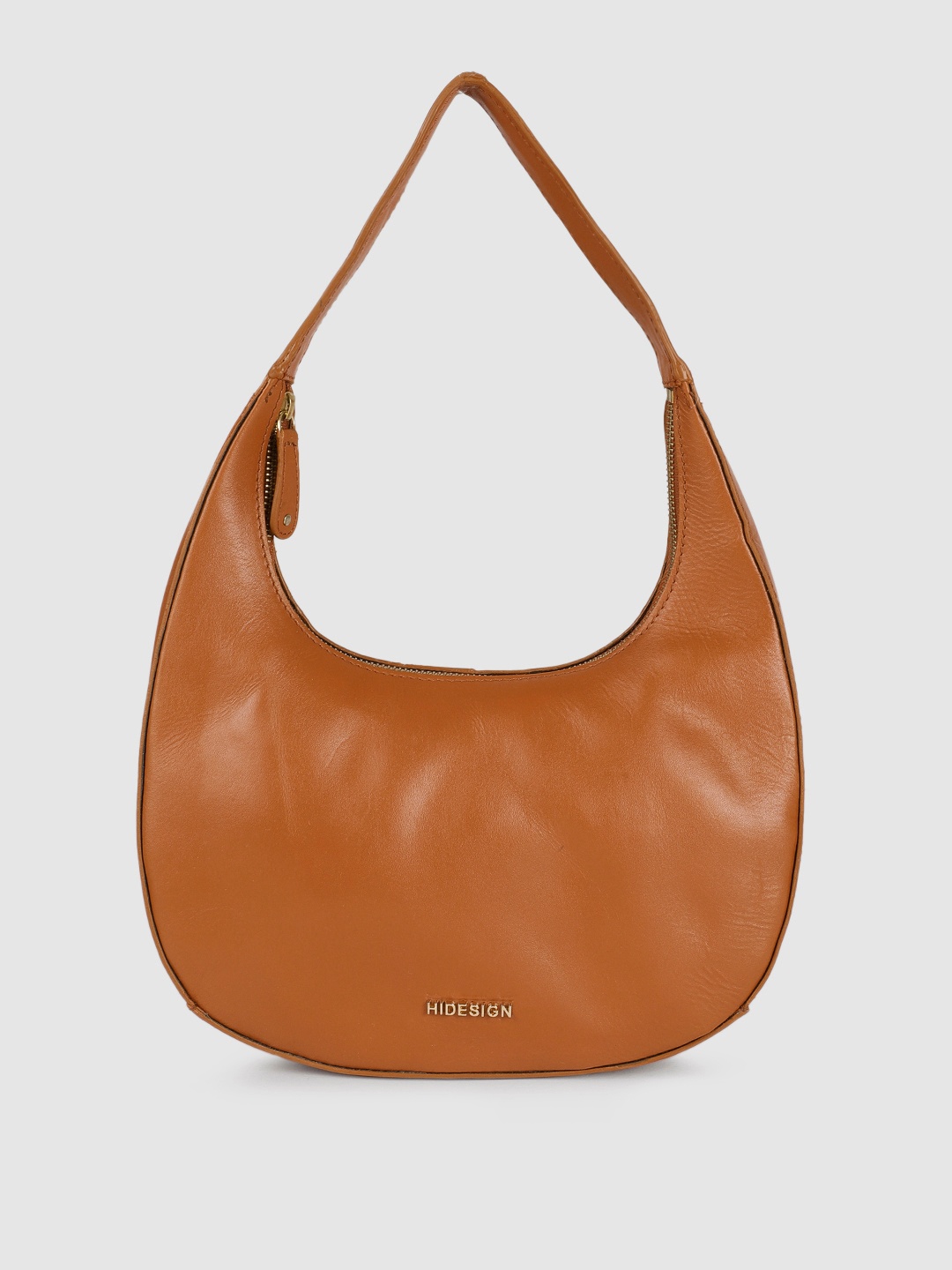 

Hidesign Brown Leather Structured Hobo Bag