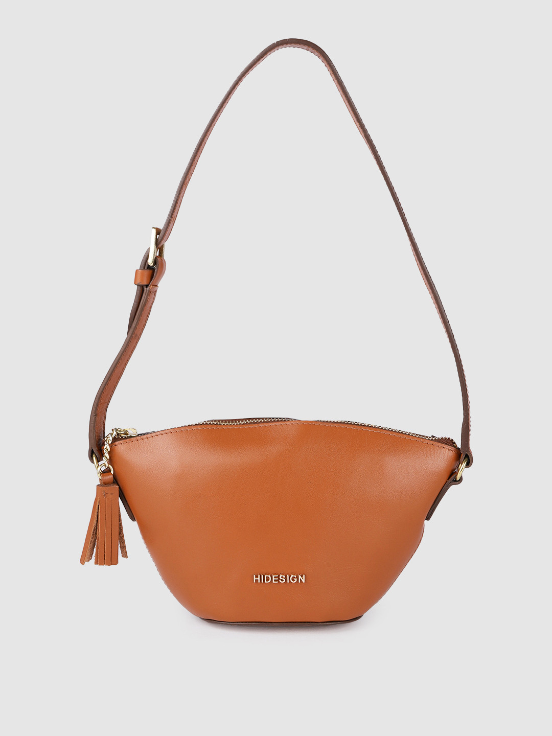 

Hidesign Brown Leather Bucket Shoulder Bag