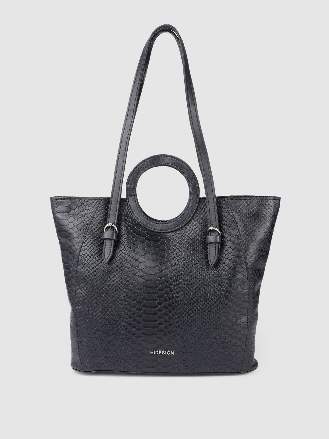 

Hidesign Women Navy Blue Textured Leather Shoulder Bag