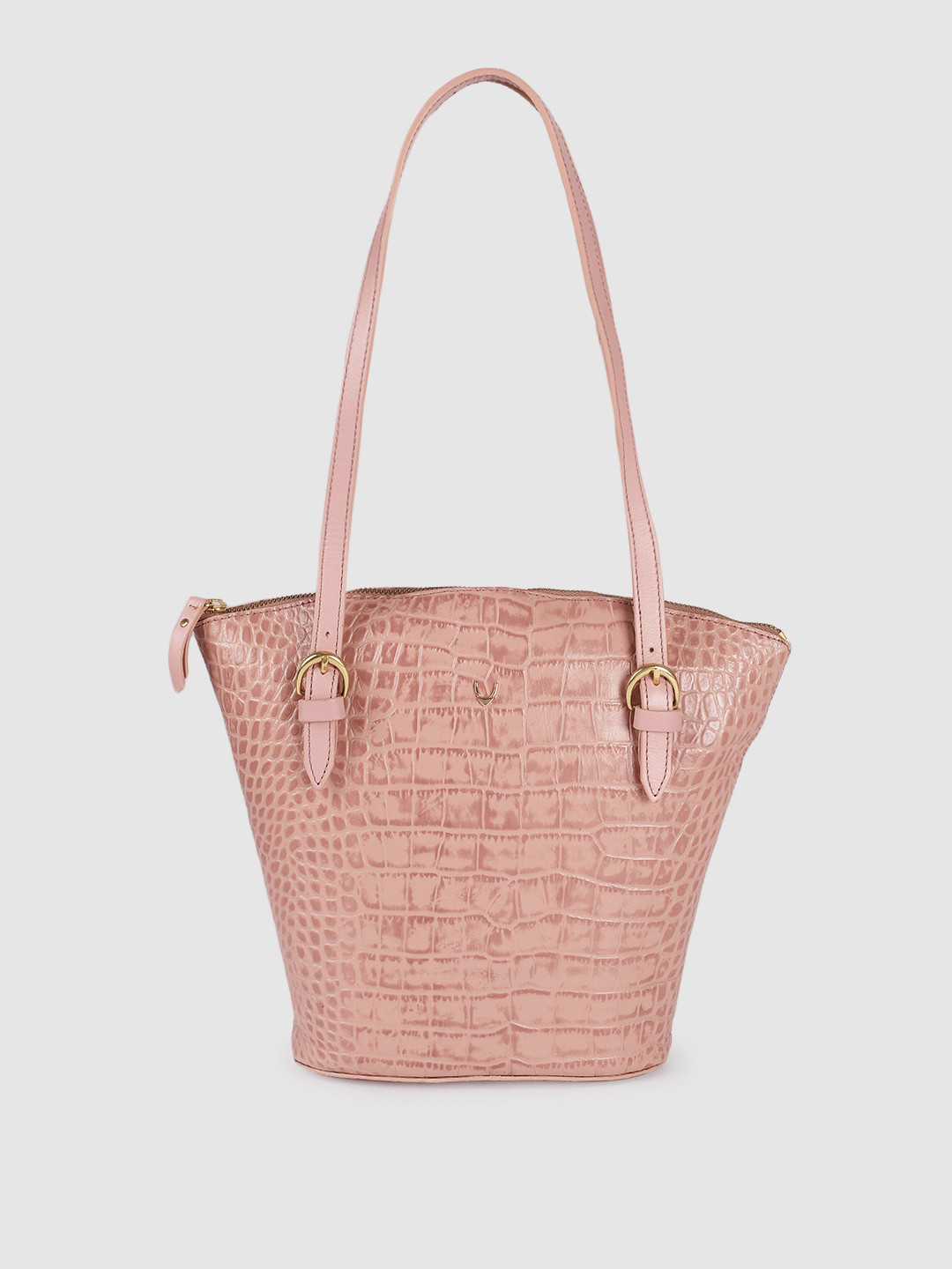 

Hidesign Women Pink Textured Leather Shoulder Bag