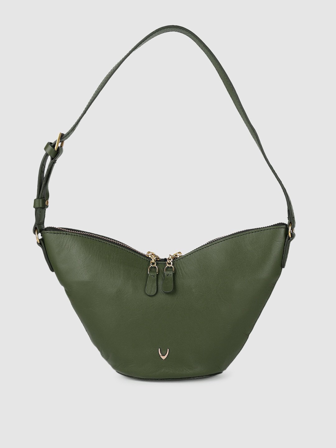 

Hidesign Women Green Leather Hobo Bag