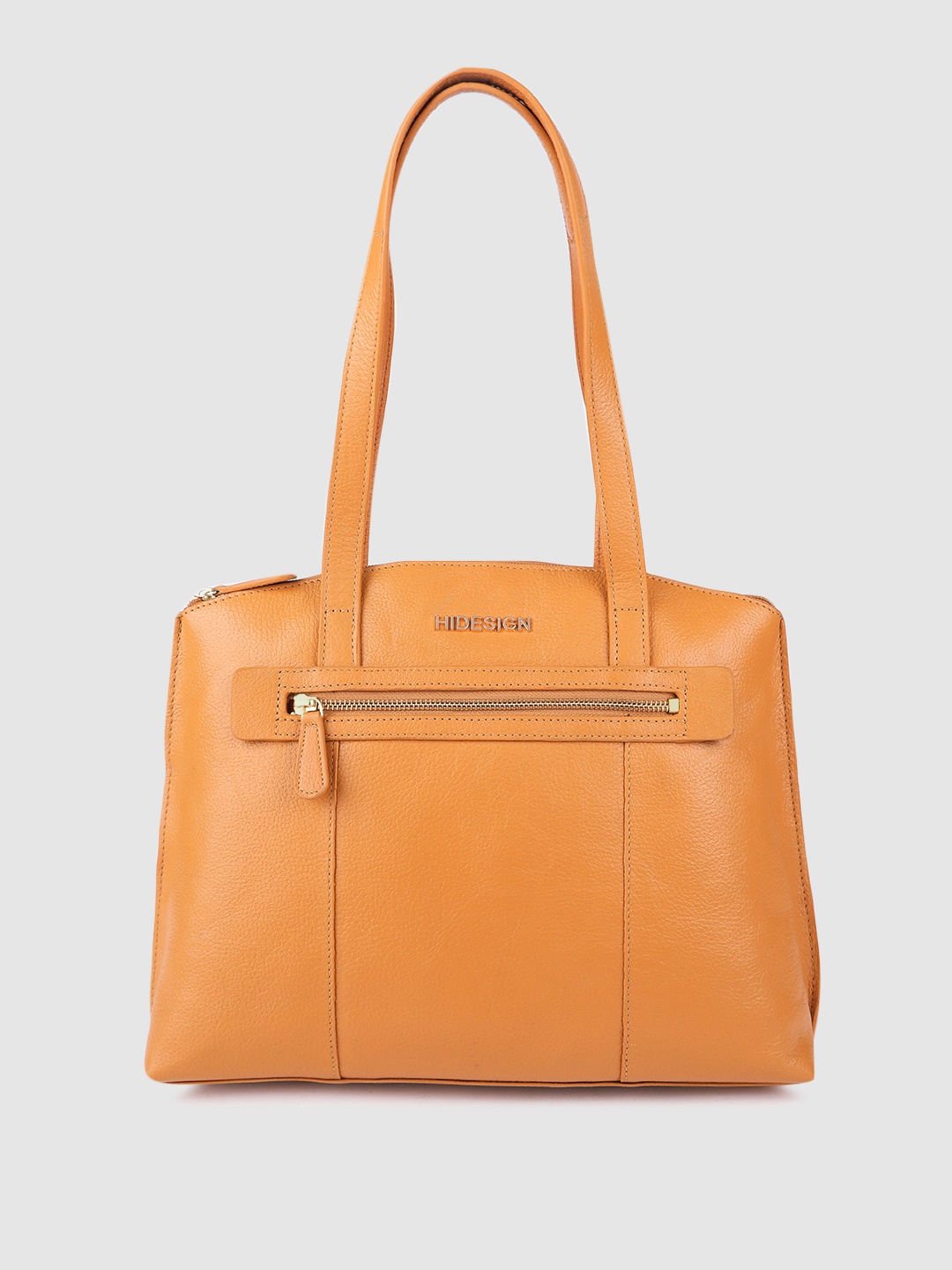 

Hidesign Camel Brown Leather Structured Shoulder Bag