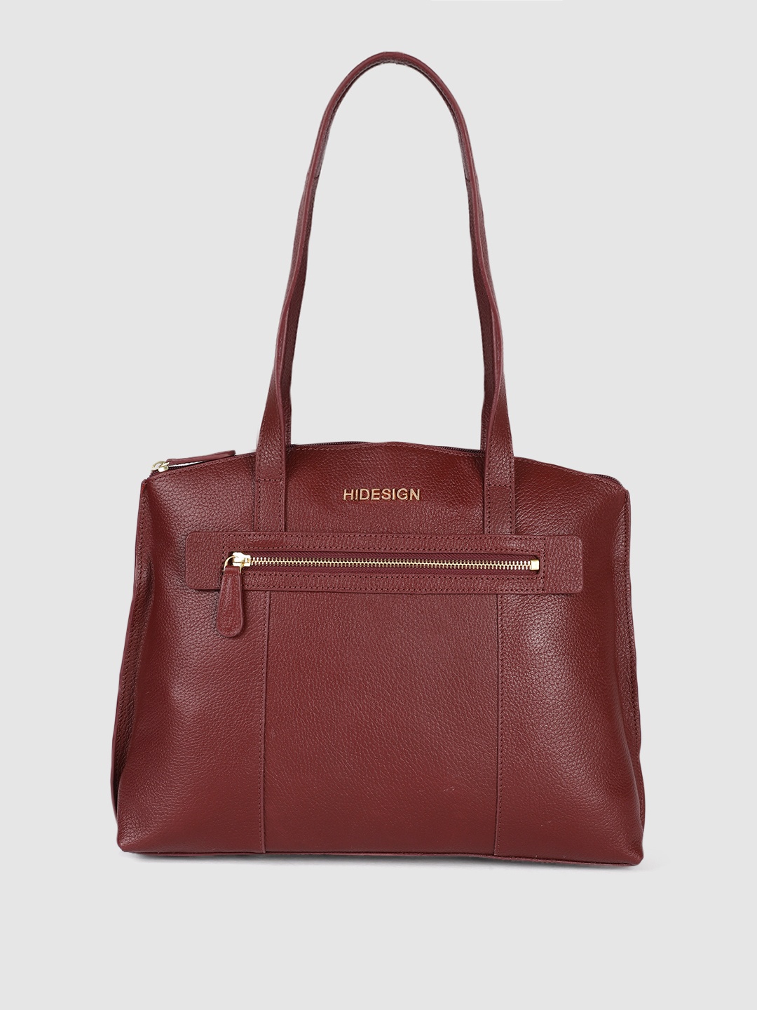 

Hidesign Maroon Leather Structured Shoulder Bag