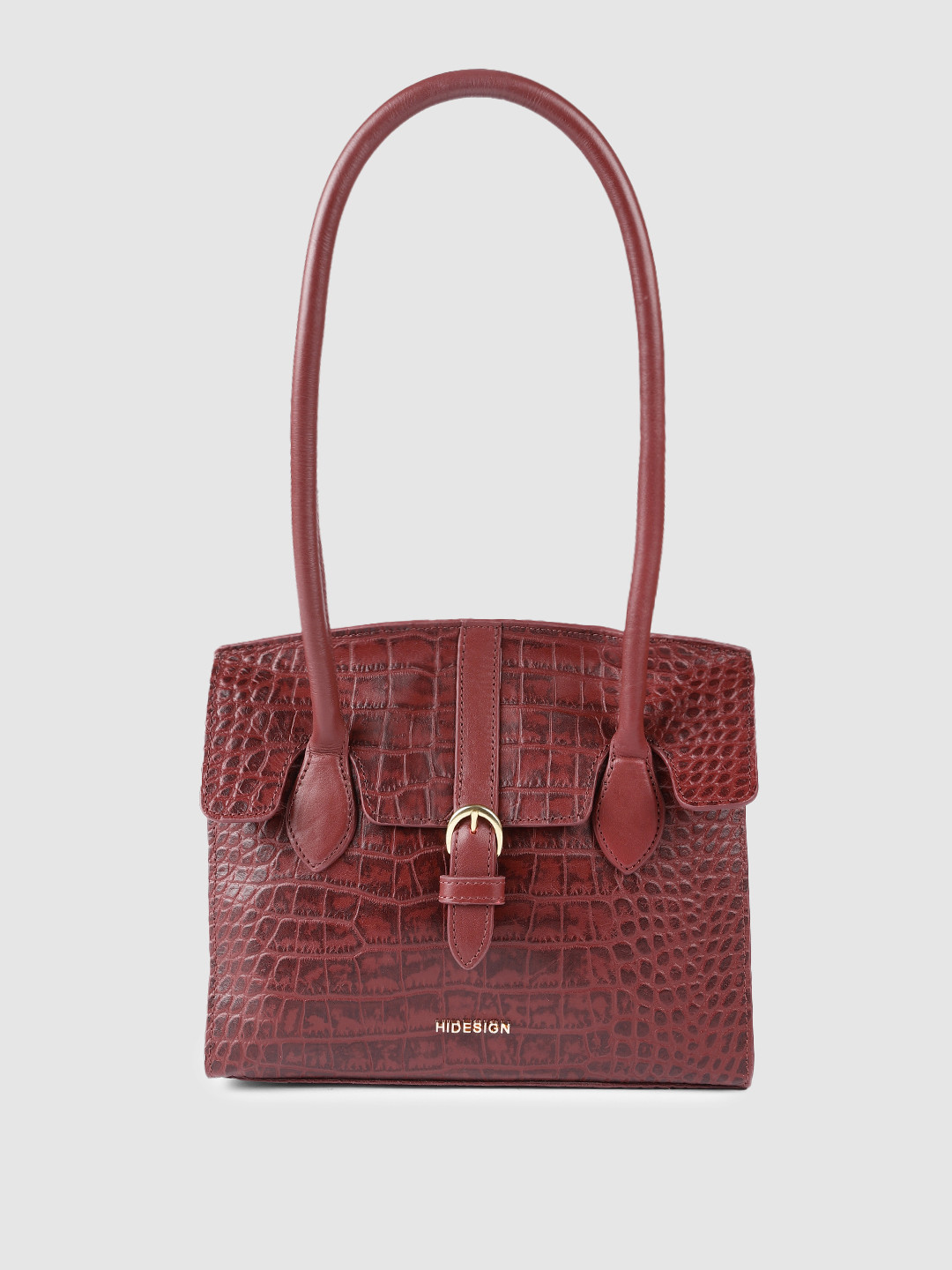 

Hidesign Maroon Animal Textured Leather Structured Shoulder Bag