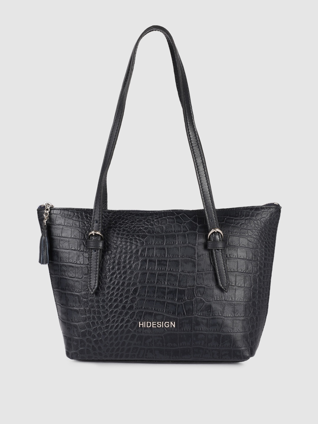 

Hidesign Women Navy Blue Textured Leather Shoulder Bag