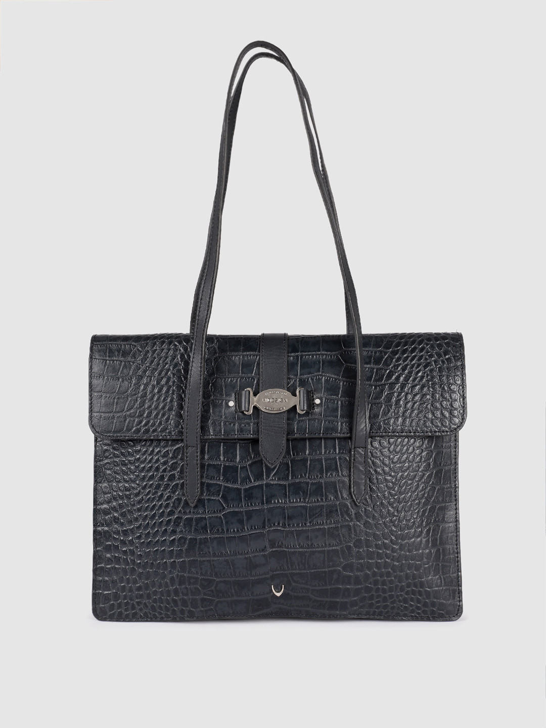 

Hidesign Women Navy Blue Textured Leather Shoulder Bag