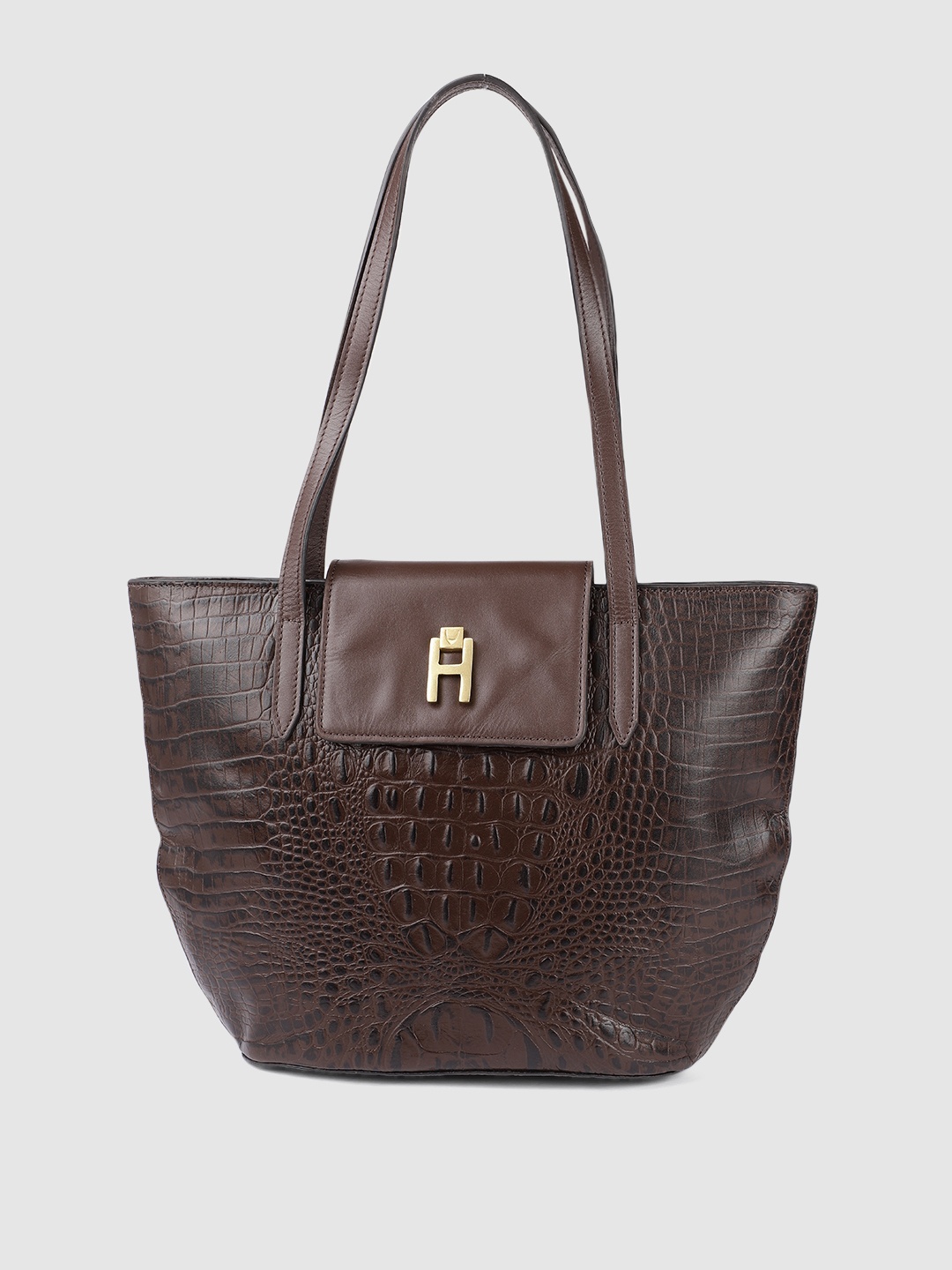 

Hidesign Women Brown Textured Leather Shoulder Bag