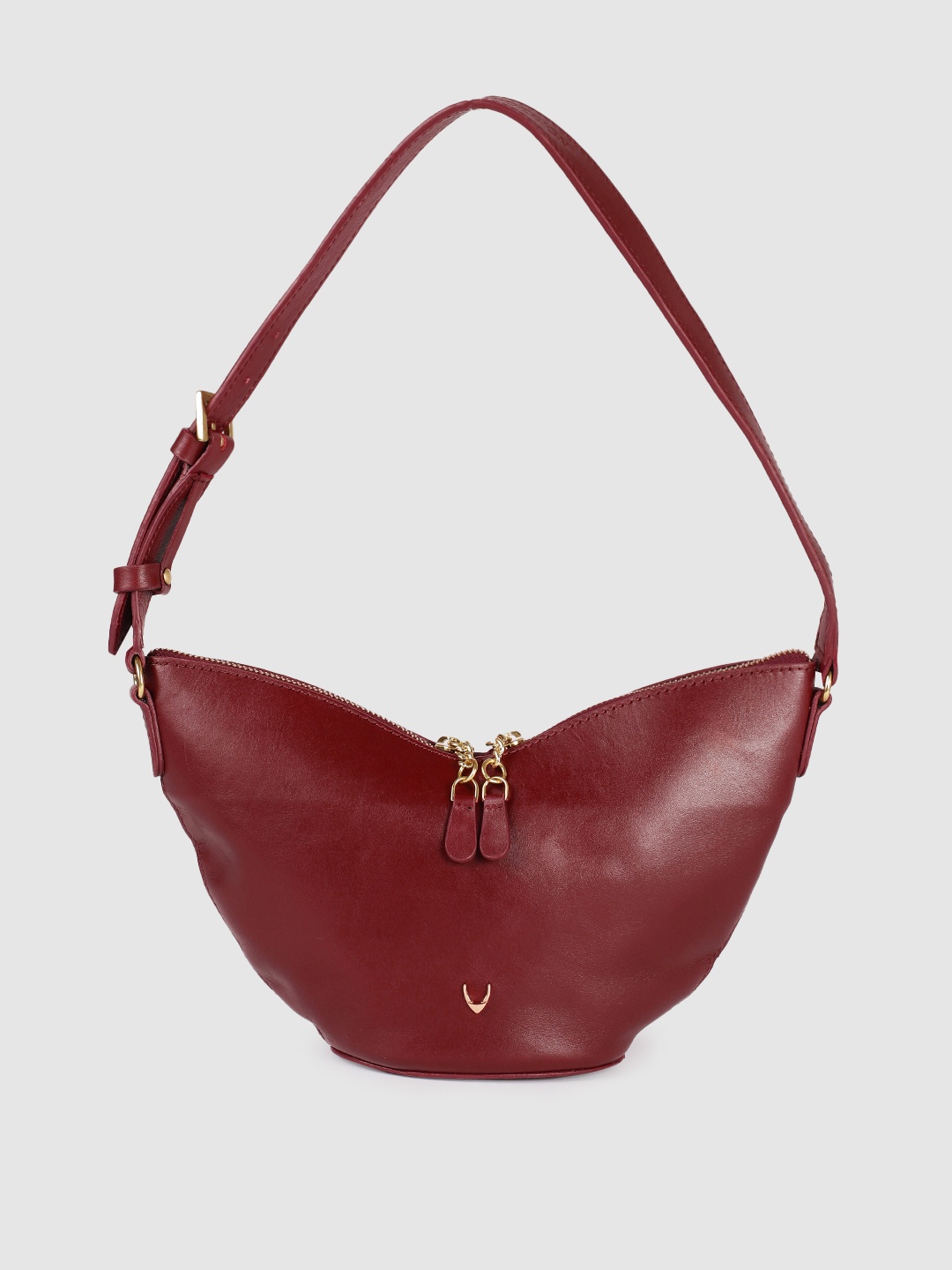 

Hidesign Maroon Leather Structured Shoulder Bag