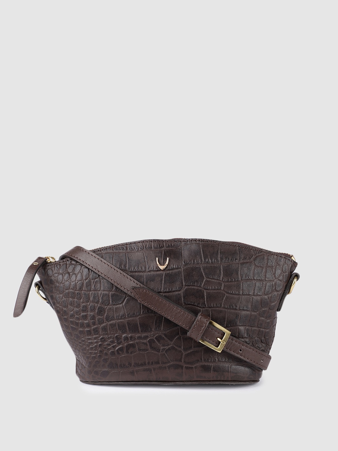 

Hidesign Women Brown Textured Leather Sling Bag