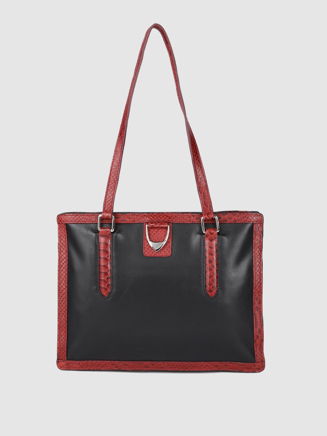 

Hidesign Black Solid Leather Structured Shoulder Bag