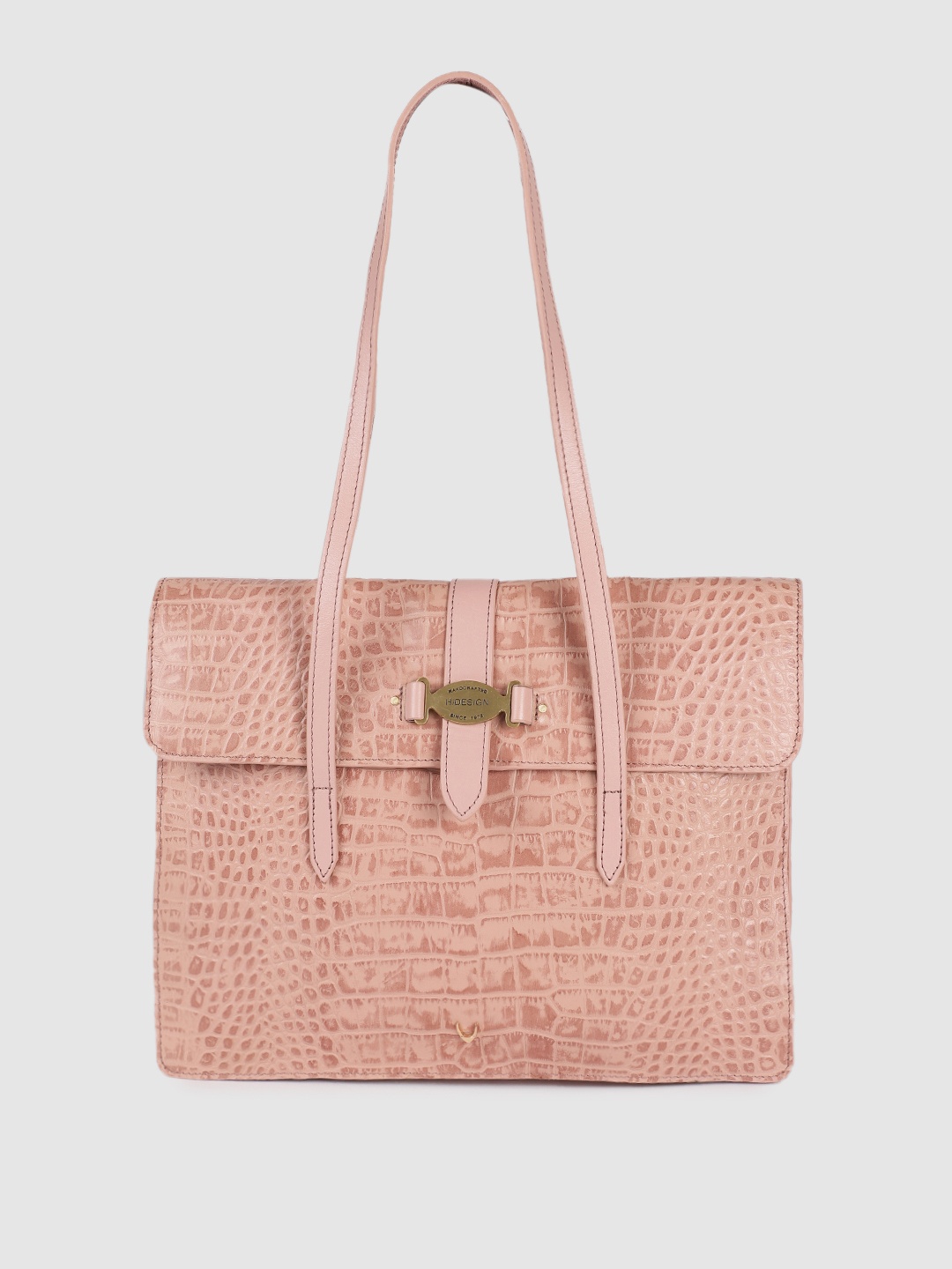 

Hidesign Women Pink Textured Leather Shoulder Bag