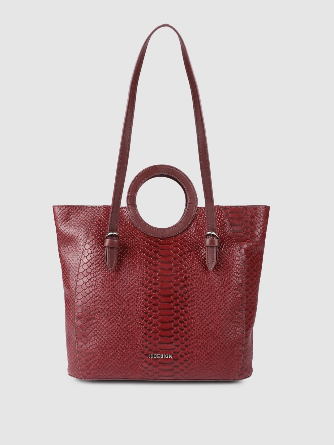 

Hidesign Maroon Animal Textured Leather Structured Shoulder Bag