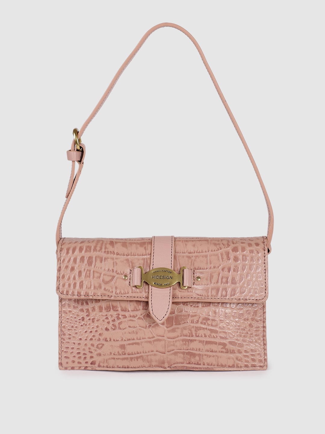 

Hidesign Women Pink Textured Leather Shoulder Bag