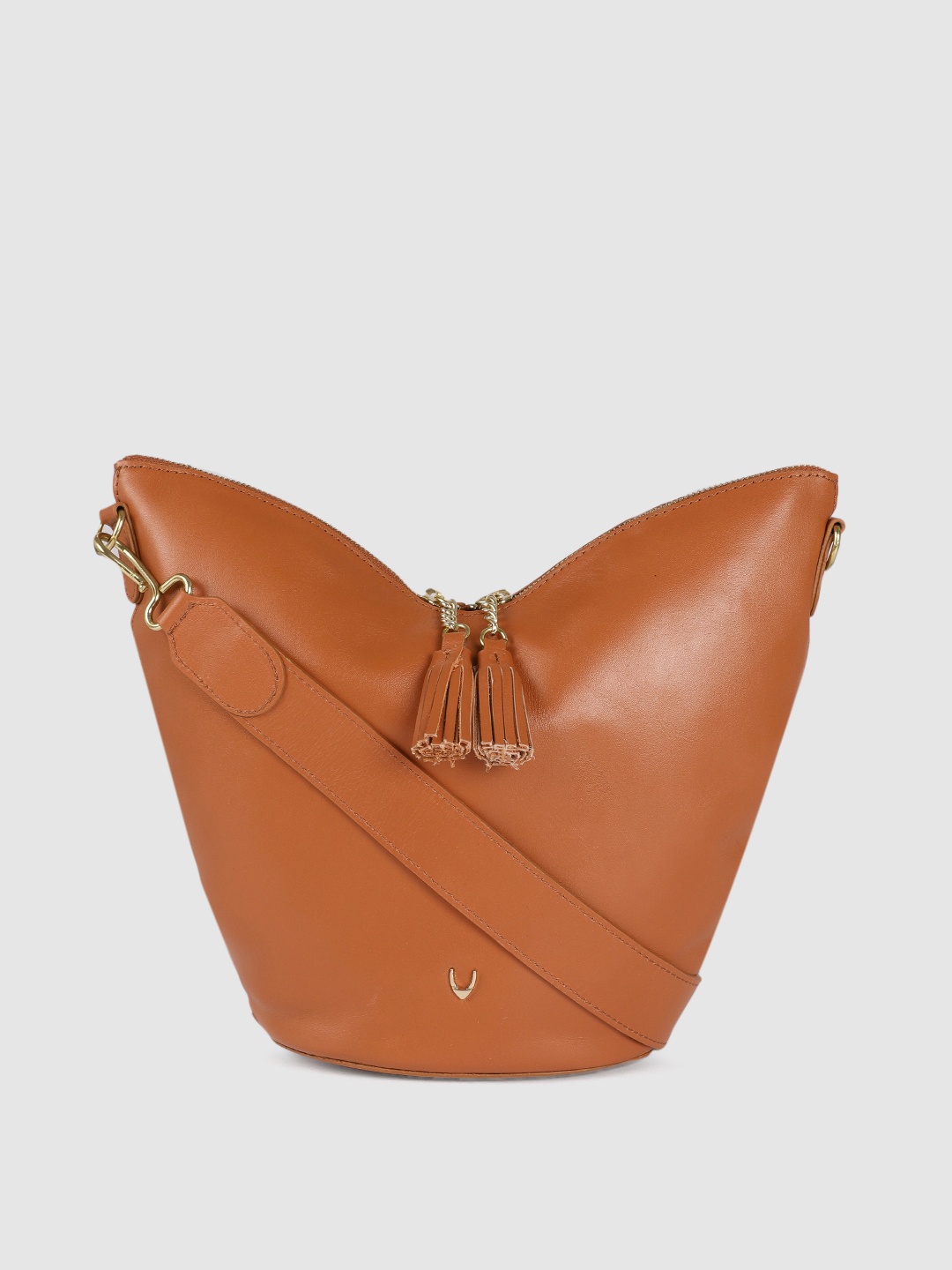 

Hidesign Brown Leather Structured Shoulder Bag