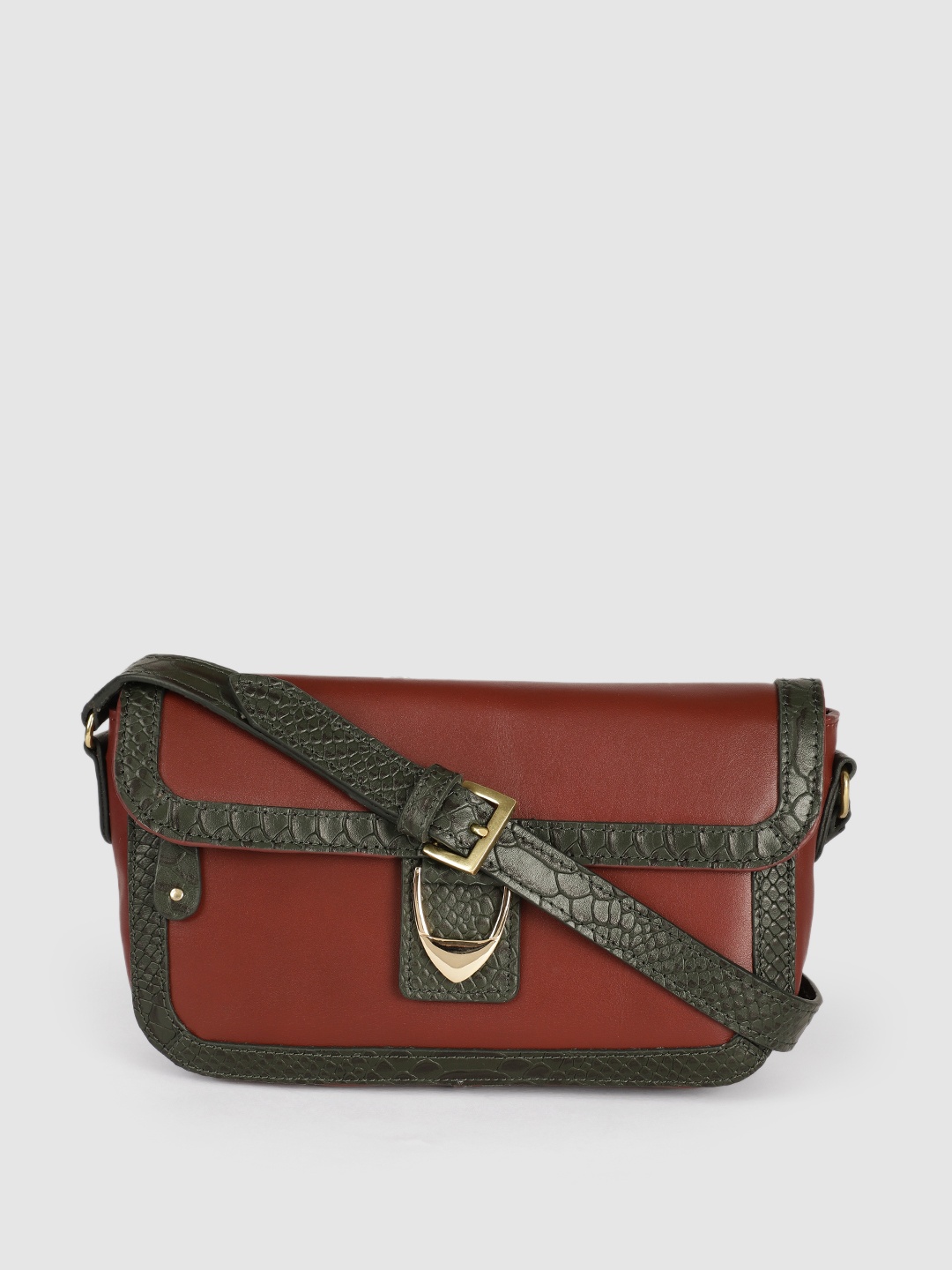 

Hidesign Maroon Leather Structured Satchel