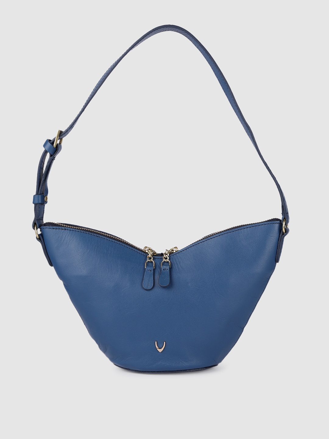 

Hidesign Women Blue Solid Leather Hobo Bag