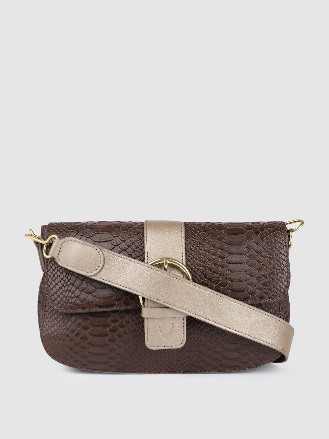 

Hidesign Women Brown Textured Leather Sling Bag