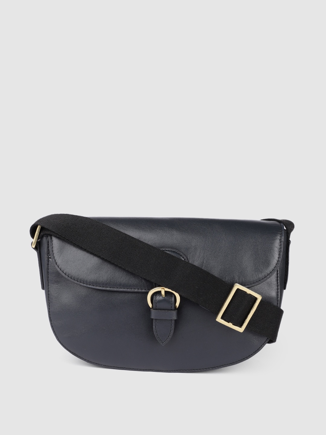 

Hidesign Blue Leather Structured Sling Bag