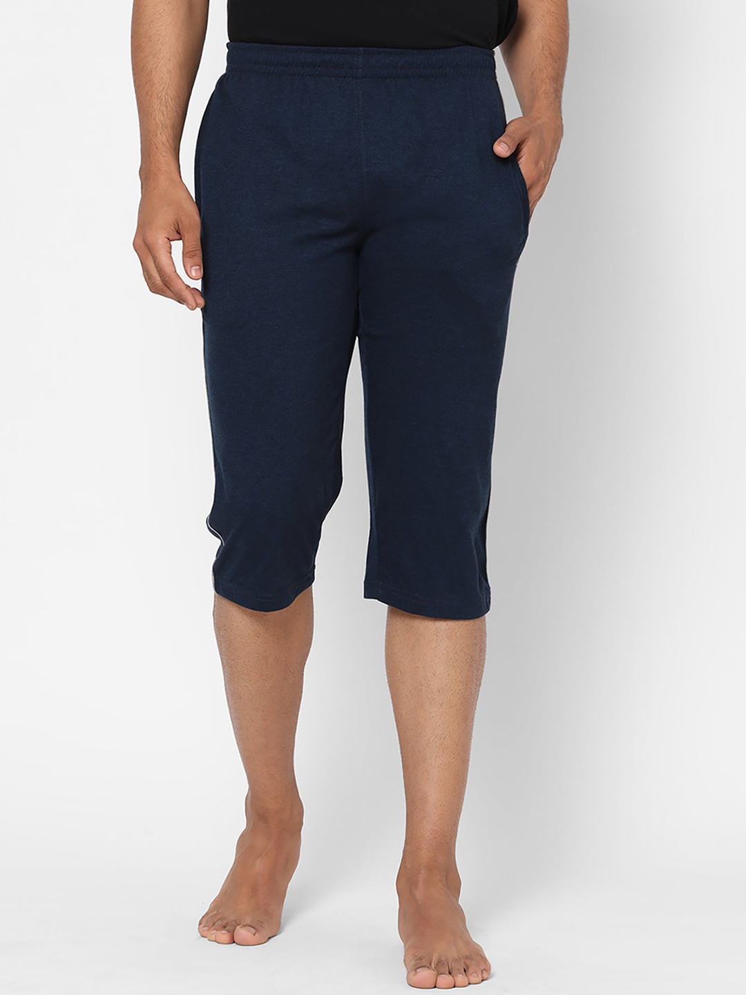 

Sweet Dreams Men Navy Blue Solid 3/4th Lounge Pants