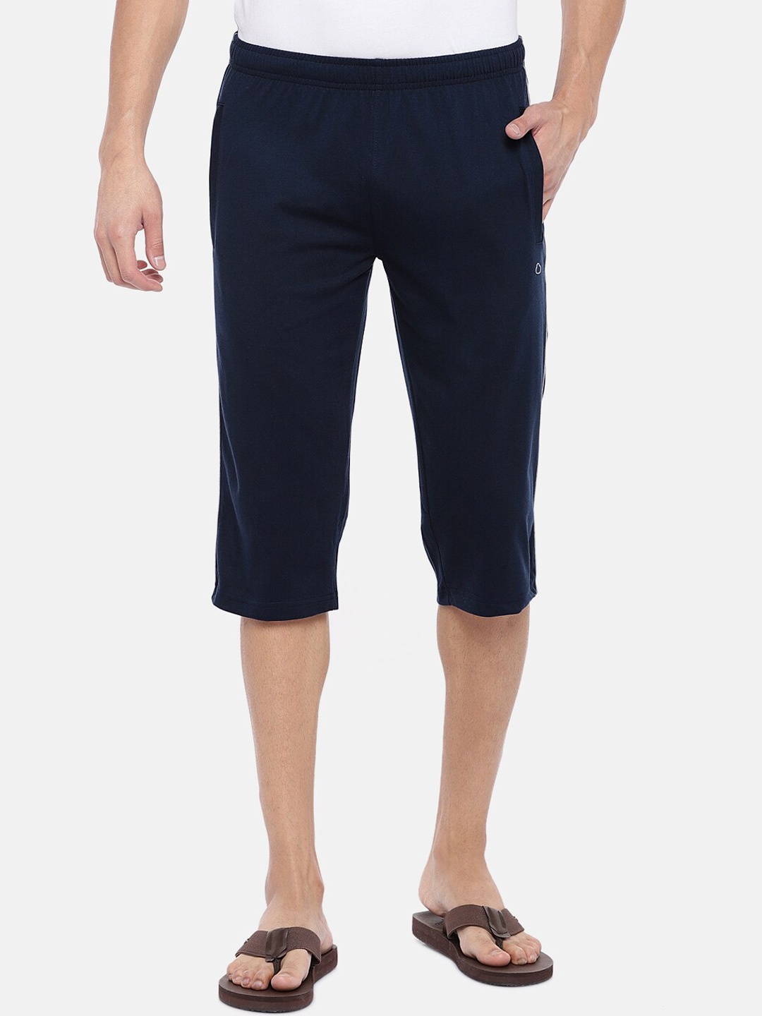 

Sweet Dreams Men Navy Blue Mid Rise Solid Cotton Lounge Capri