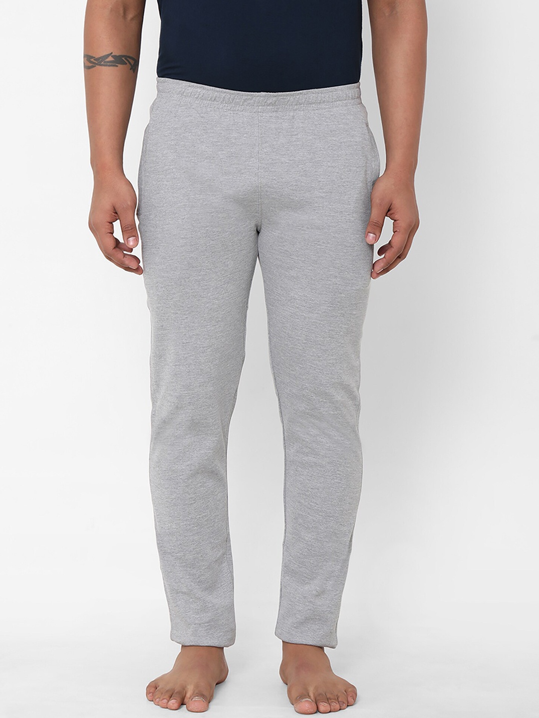 

Sweet Dreams Men Grey Melange Solid Lounge Pants