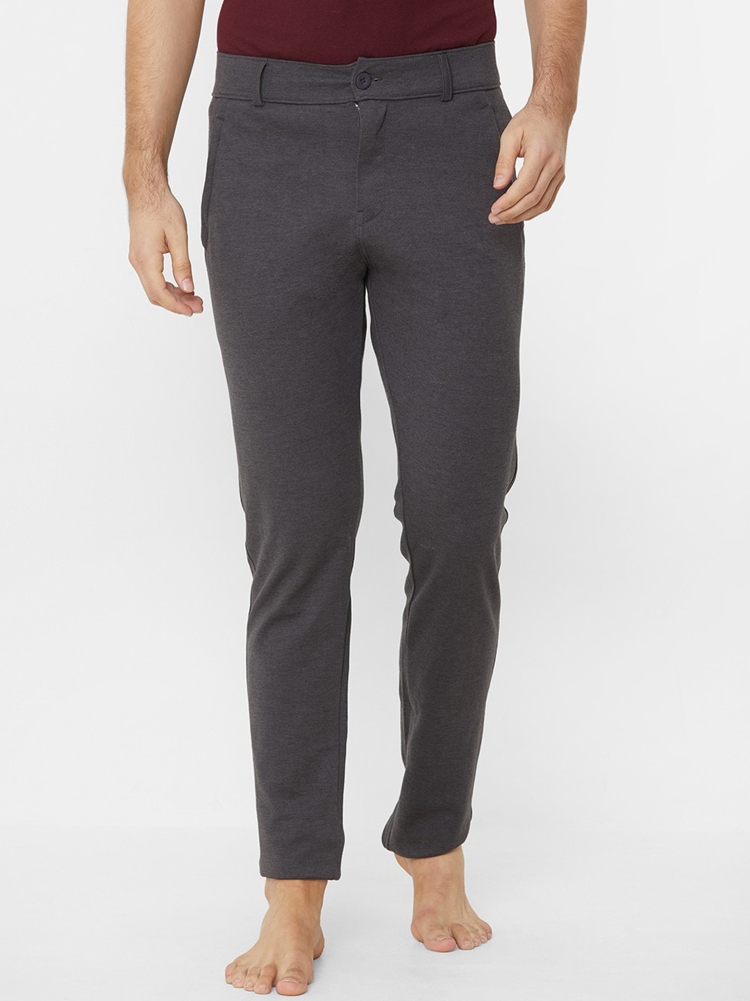 

Sweet Dreams Men Charcoal Grey Solid Cotton Lounge Pants