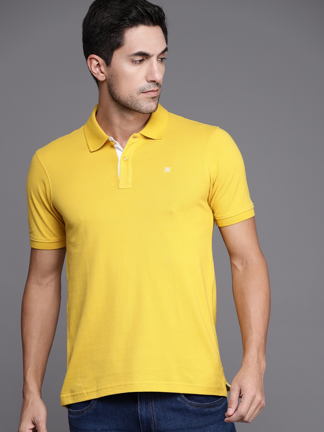 

Raymond Men Yellow Polo Collar Pure Cotton T-shirt