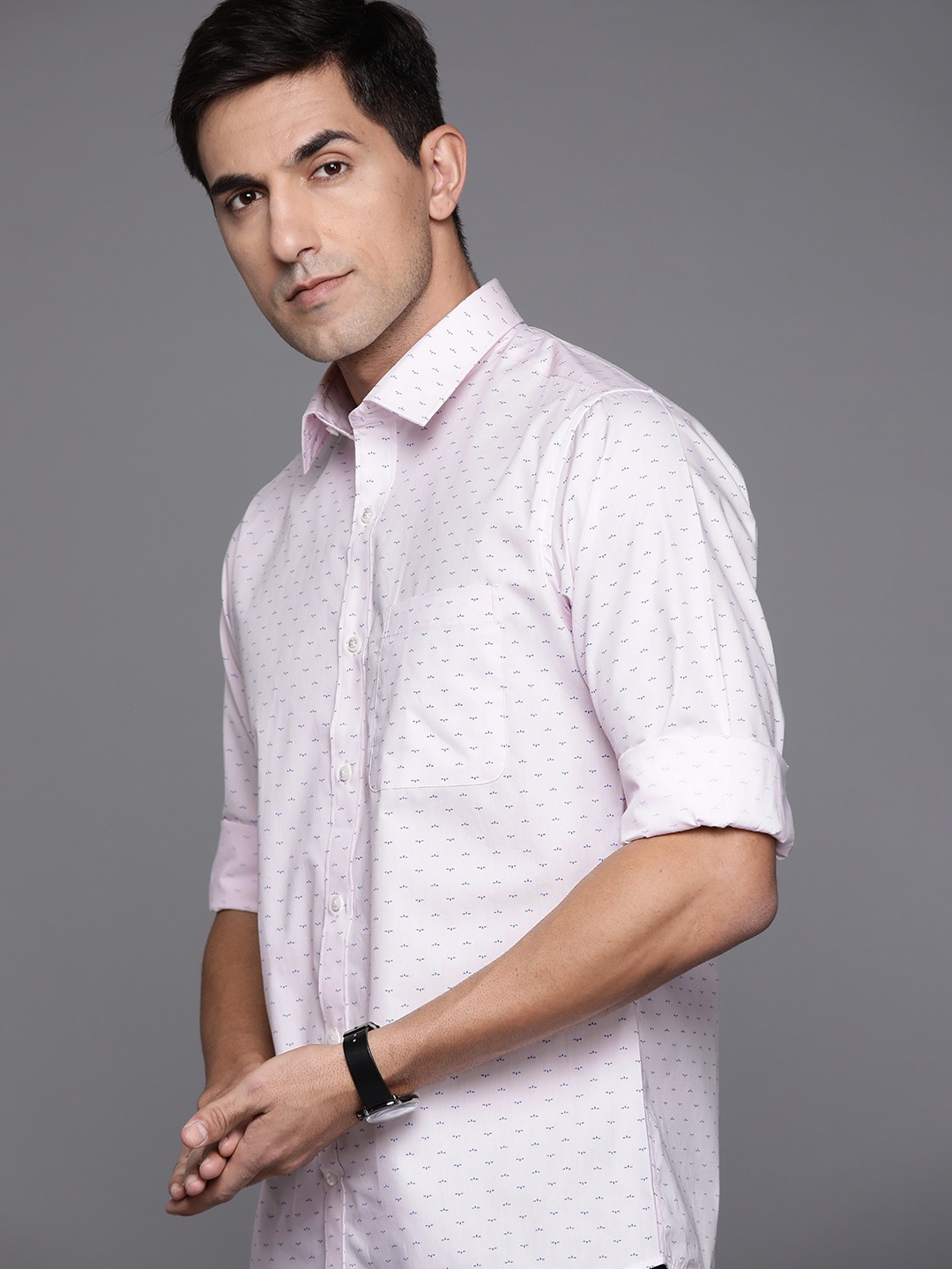 

Raymond Men Pink Slim Fit Printed Casual Shirt