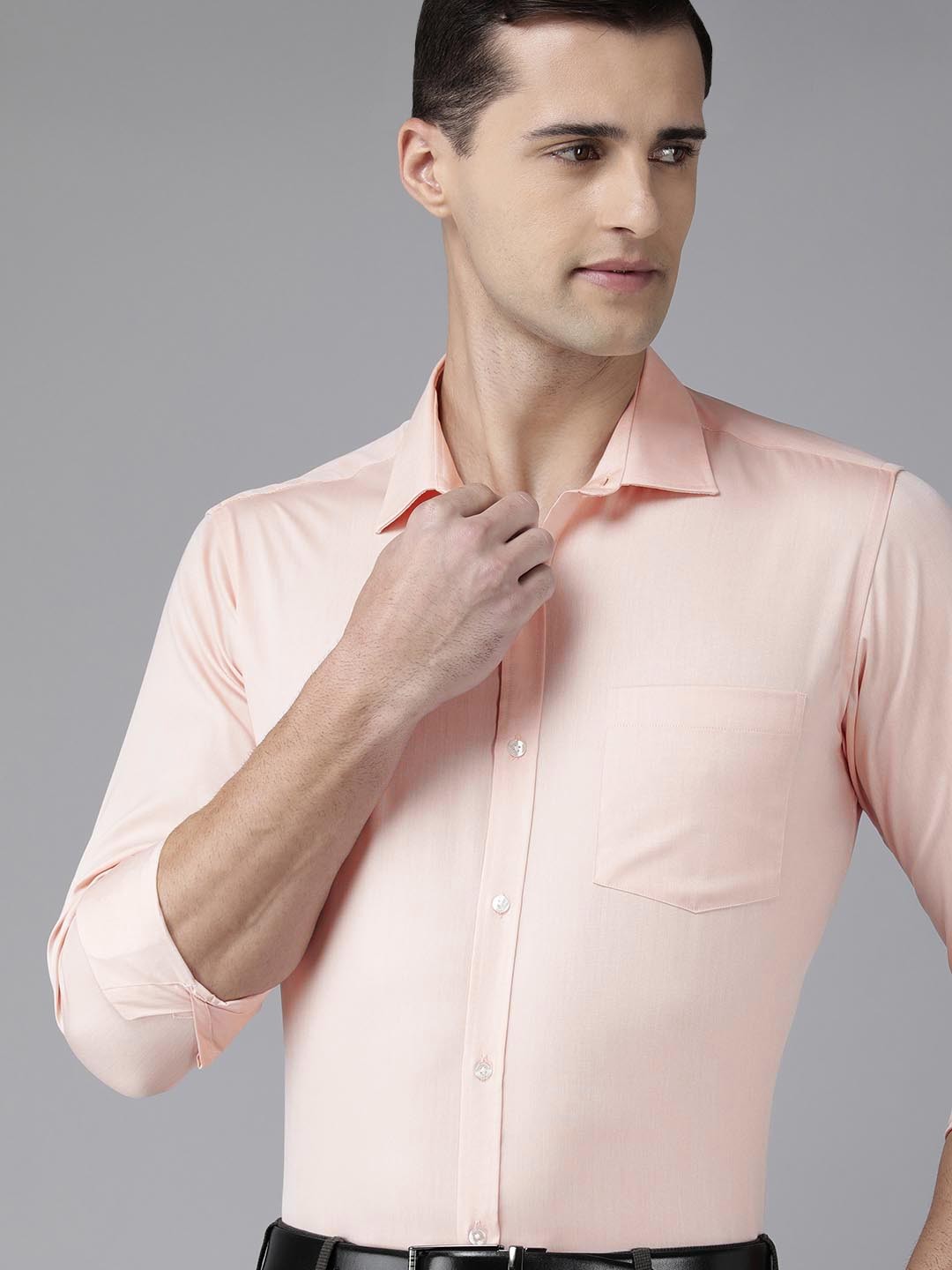 

Park Avenue Men Orange Slim Fit Pure Cotton Formal Shirt
