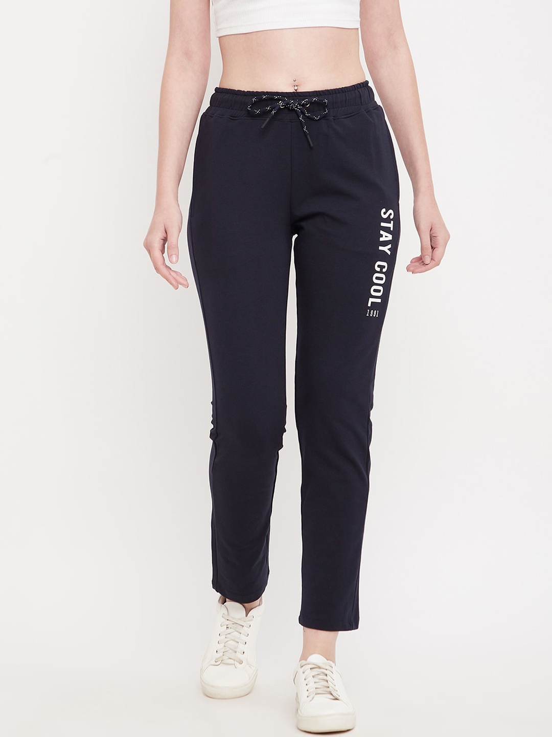 

Octave Women Navy Blue Slim Fit Printed Track Pants