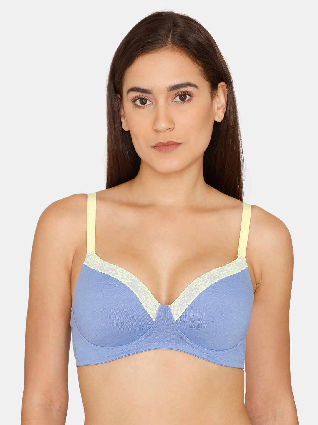 

Zivame Blue & Yellow Bra Lightly Padded