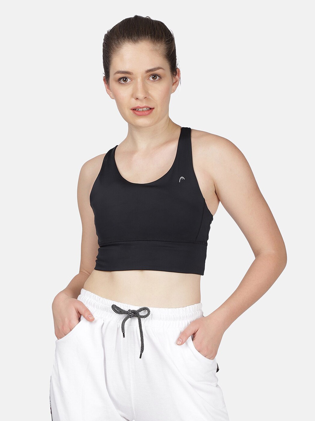 

Head Black Solid Non Padded Underwired Workout Bra