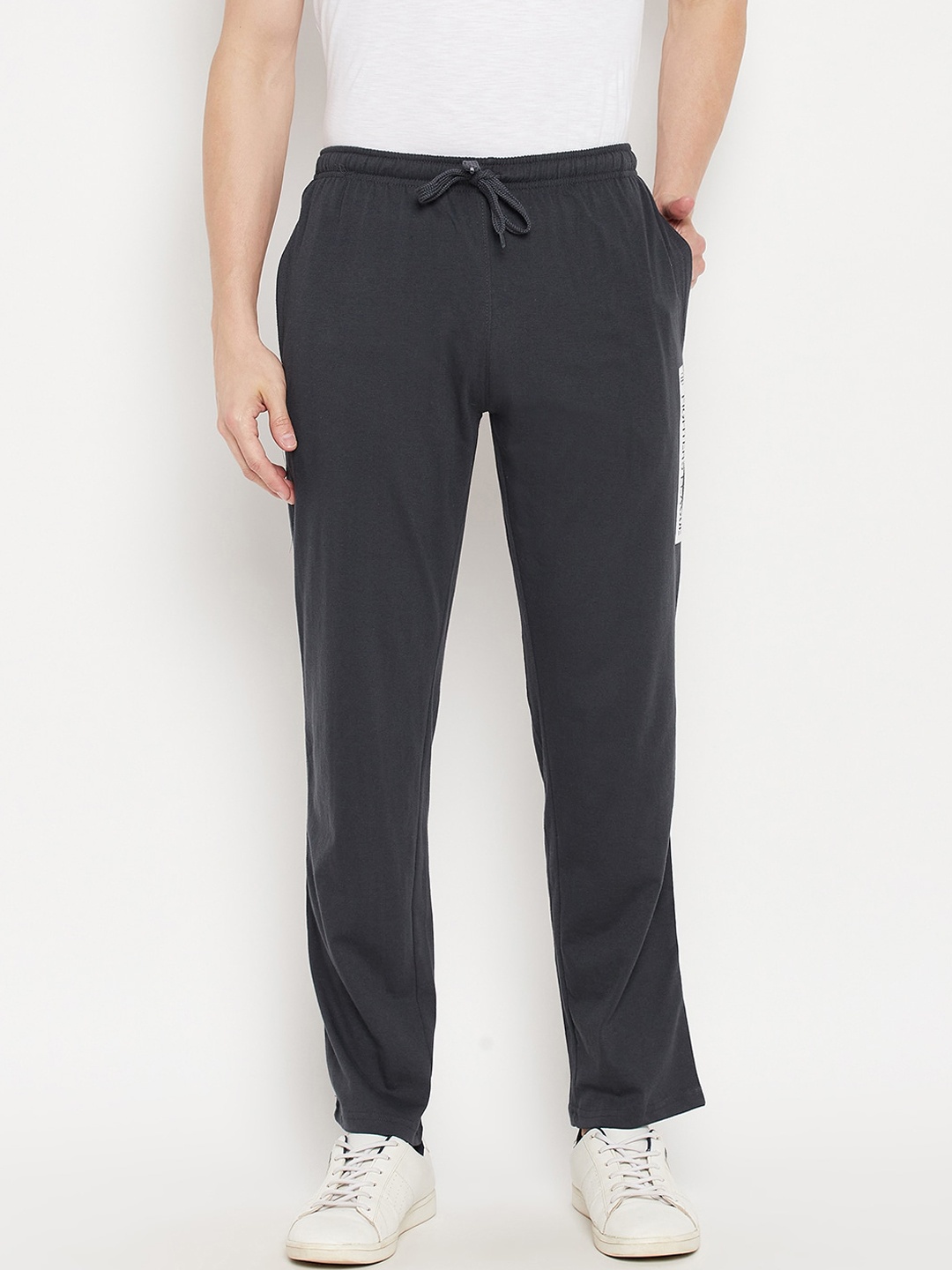 

Duke Men Grey Solid Cotton Track Pants