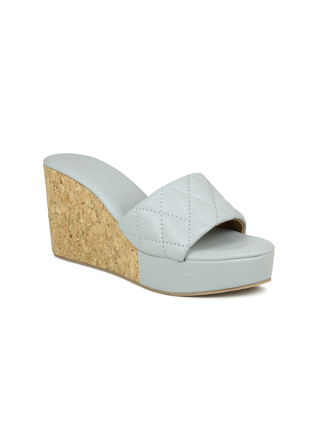 

Inc 5 Grey Textured Open Toe Wedge Heels