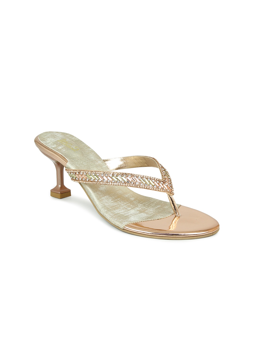 

Inc 5 Gold-Toned Embellished Kitten Heels
