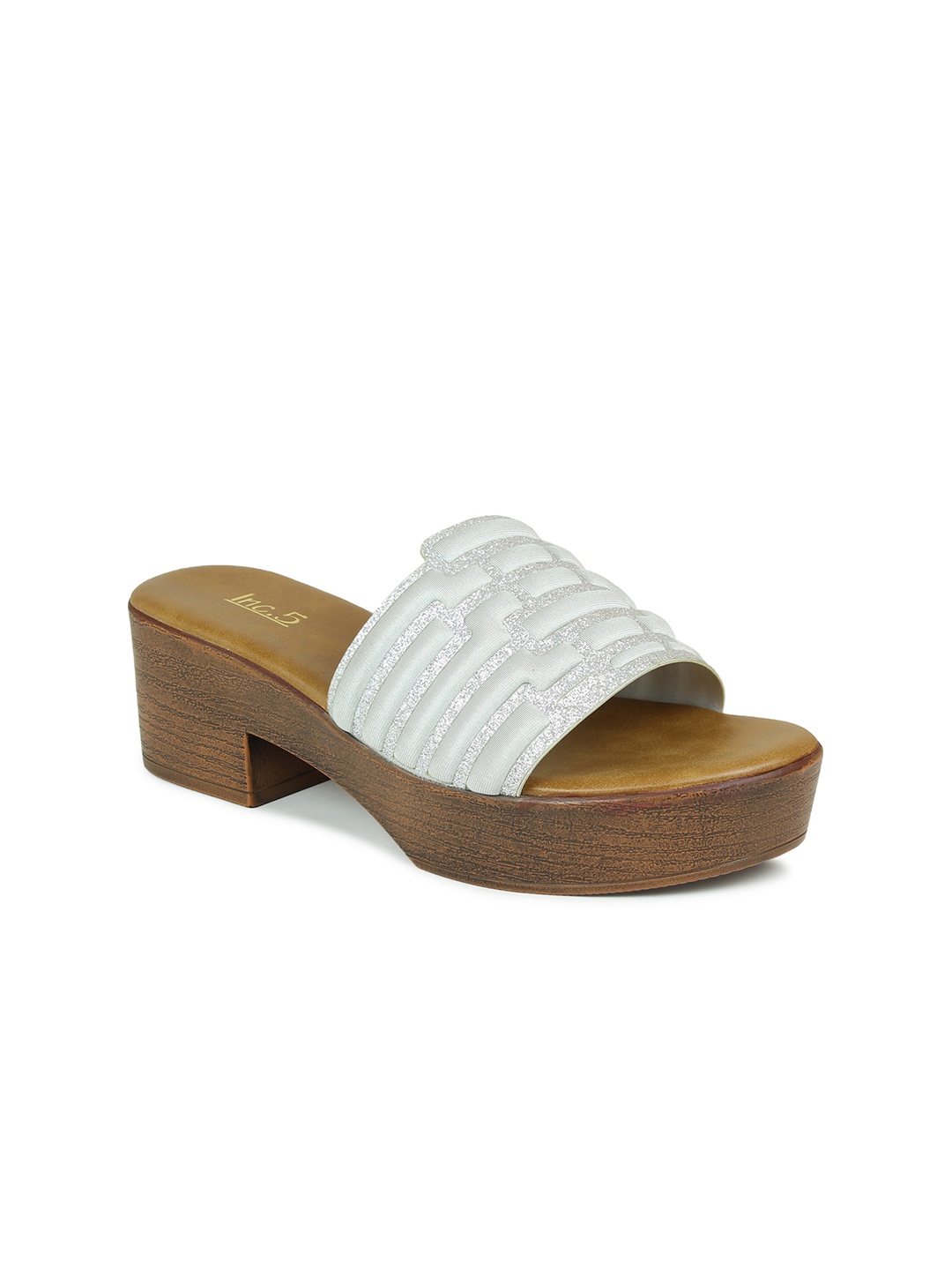

Inc 5 Brown & Grey Textured Block Sandals