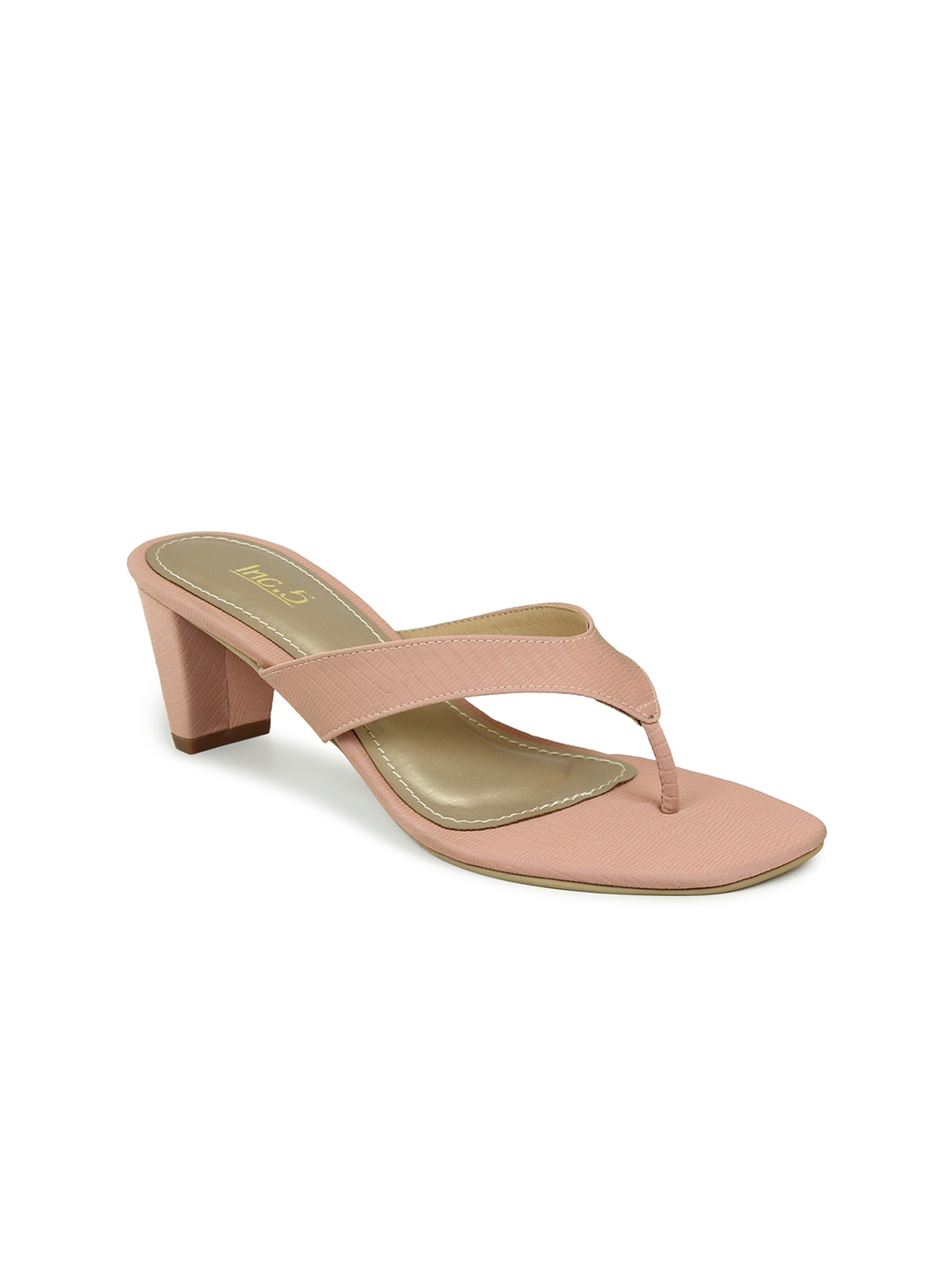 

Inc 5 Nude-Coloured & Gold-Toned Block Sandals