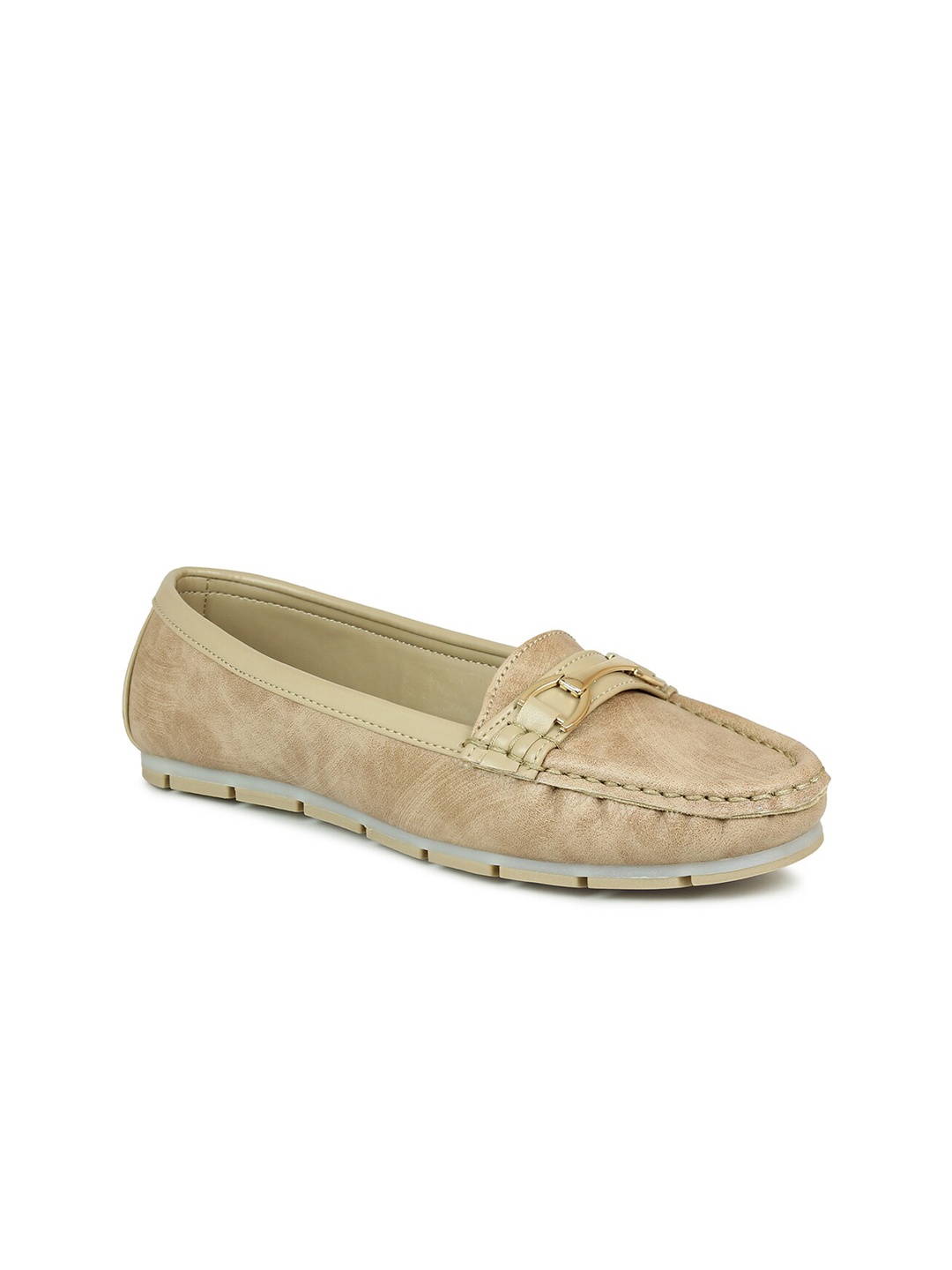

Inc 5 Women Beige Textured Ballerinas Flats