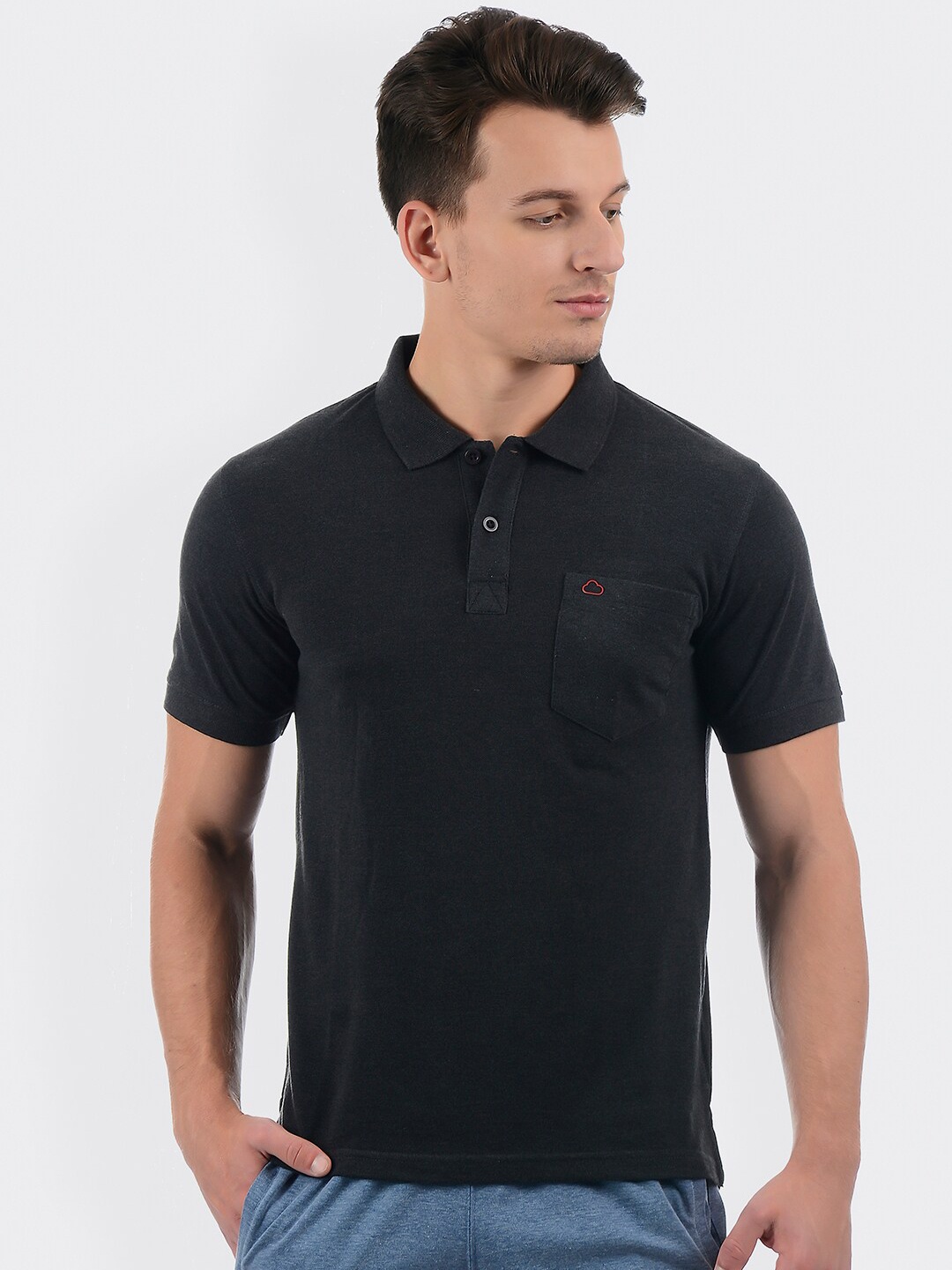 

Sweet Dreams Men Charcoal Solid Lounge Tshirts