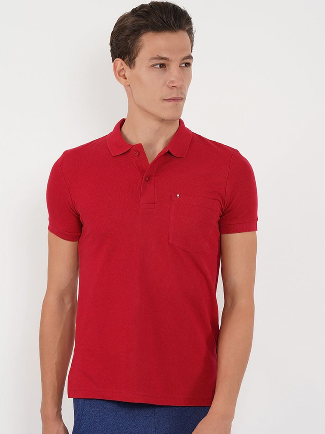 

Sweet Dreams Men Red Solid Cotton T-Shirt