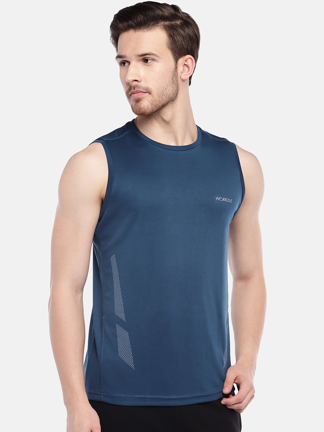 

Sweet Dreams Men Plus Size Navy Blue Solid Training Or Gym Cotton T-Shirt