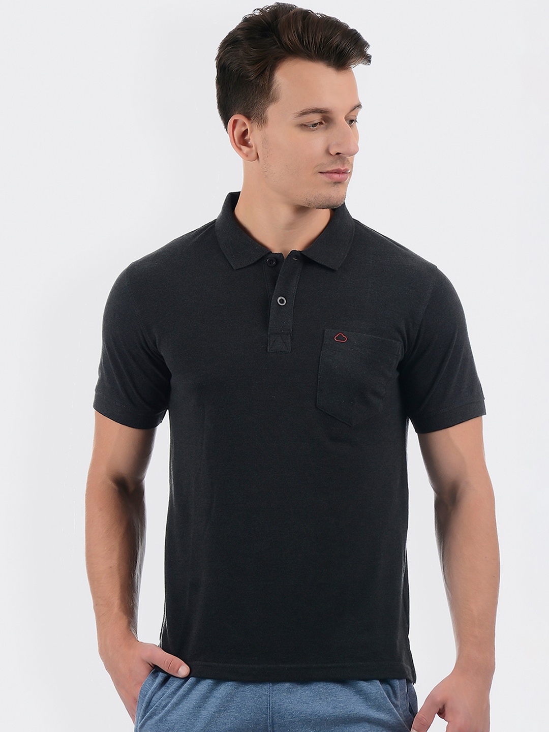 

Sweet Dreams Men Charcoal Grey Solid Lounge T-Shirt