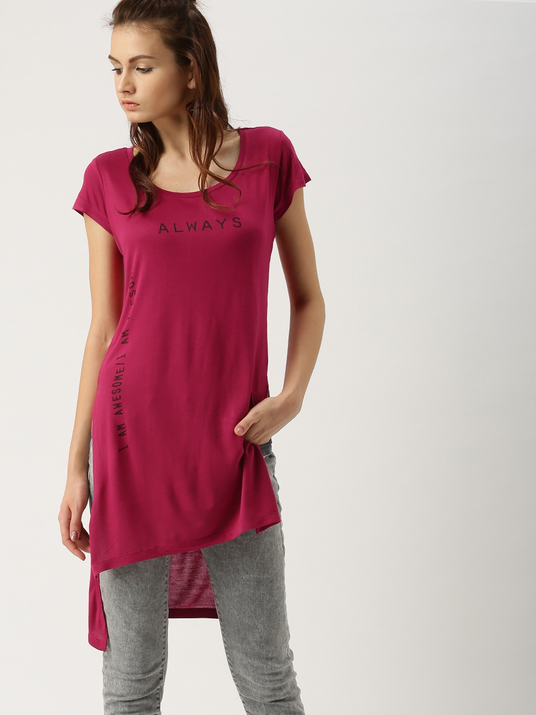 

Ms.Taken by Kriti Sanon Women Pink High-Low Top
