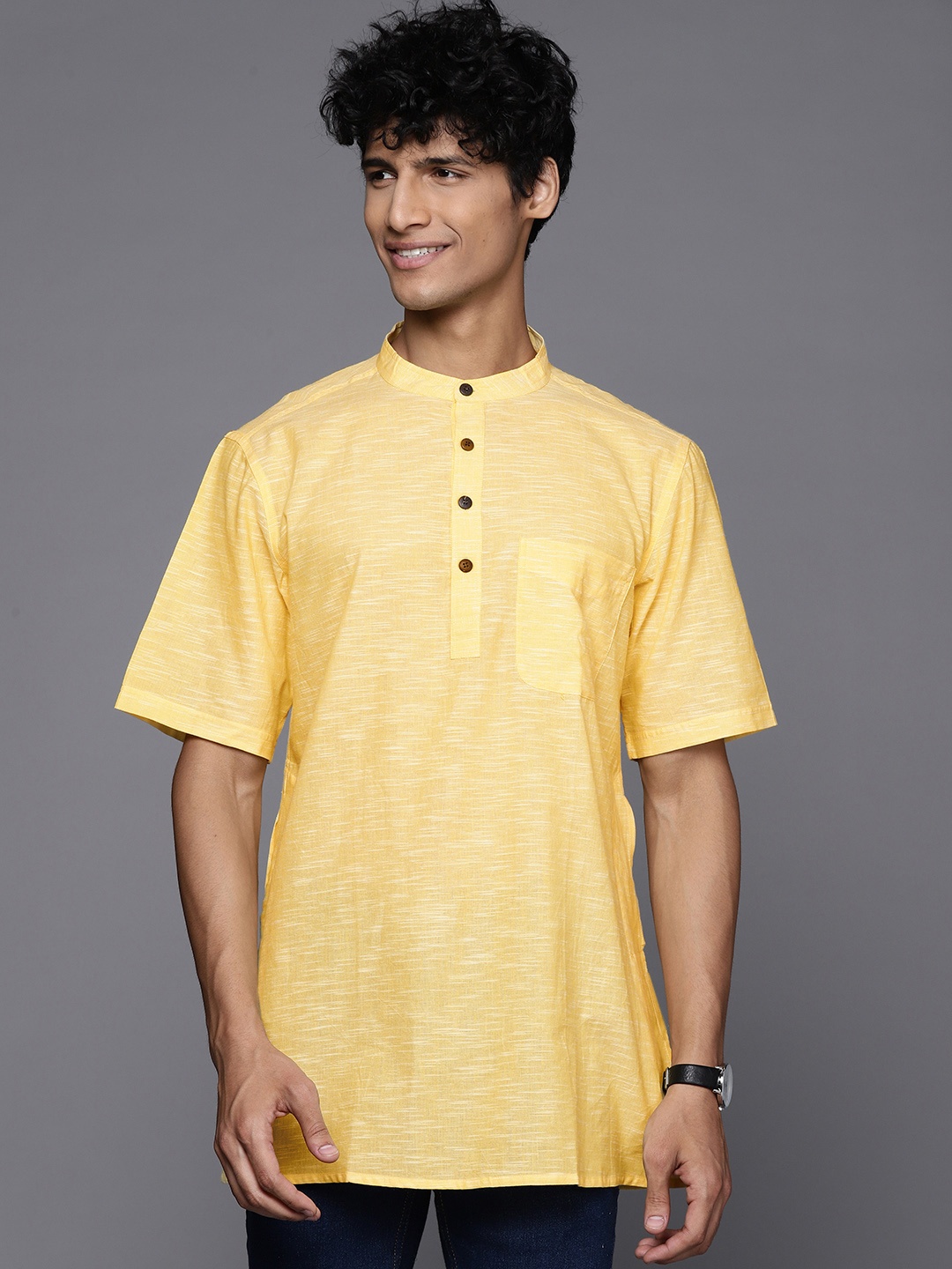 

Fabindia Men Yellow Kurta