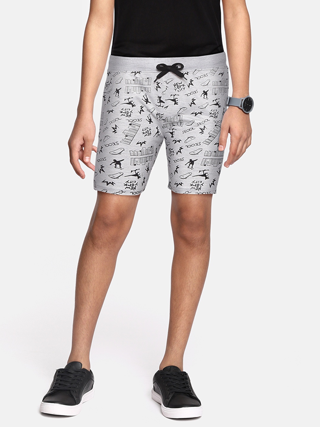 

Nick and Jones Kids Pack of 3 Cotton Shorts, Grey melange