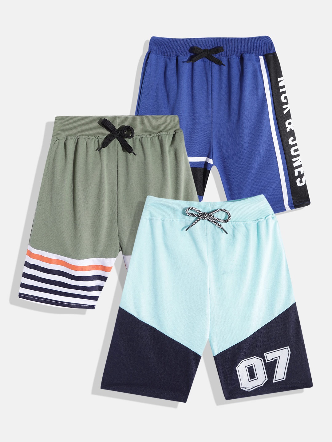 

Nick and Jones Unisex Kids Olive Green Colourblocked Shorts