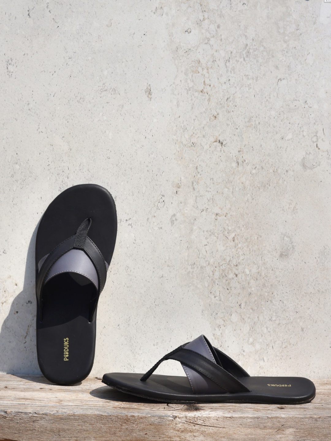 

Paaduks Men Grey T-Strap Flats