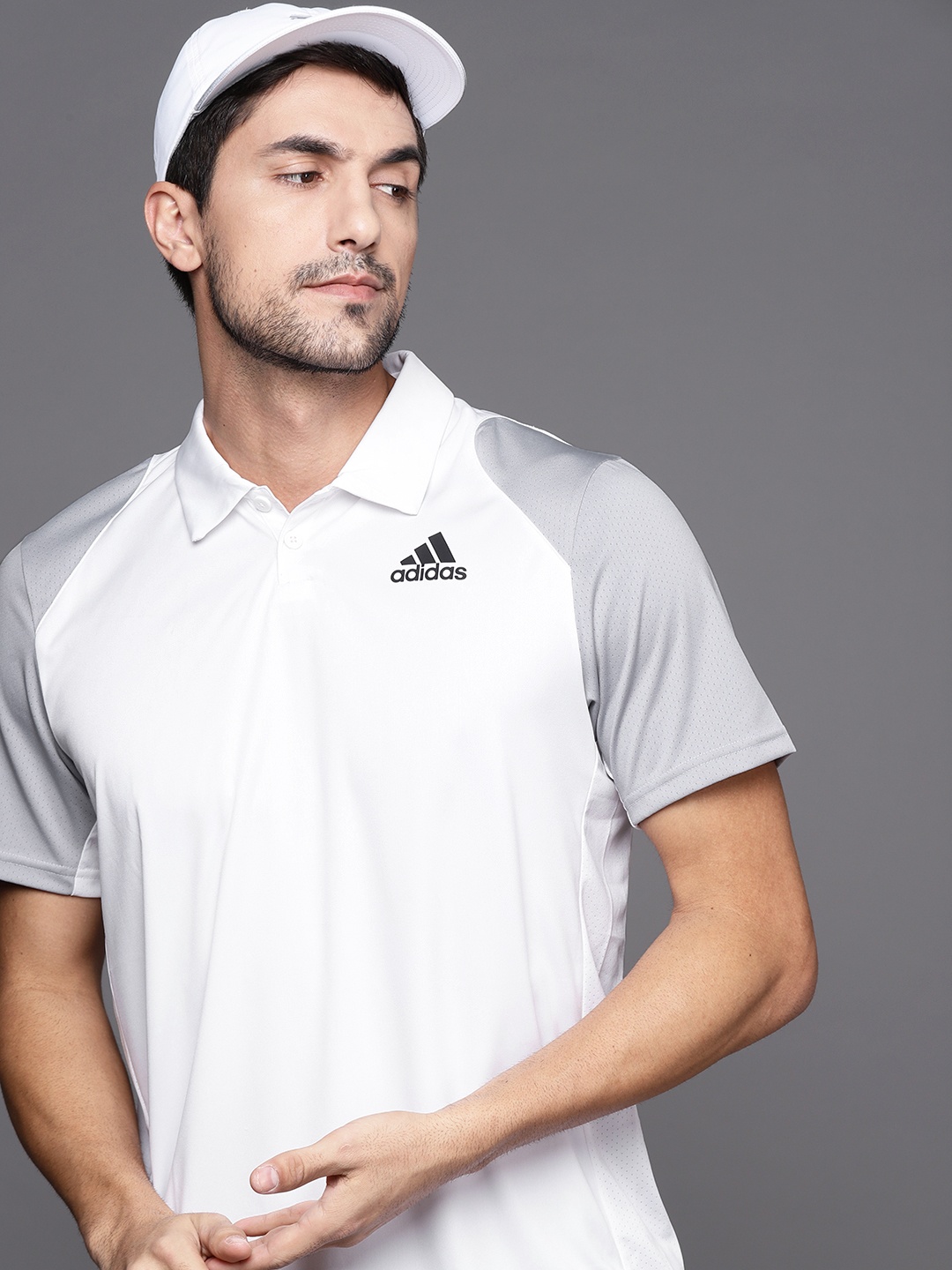 

ADIDAS Men White Solid Club Tennis T-shirt
